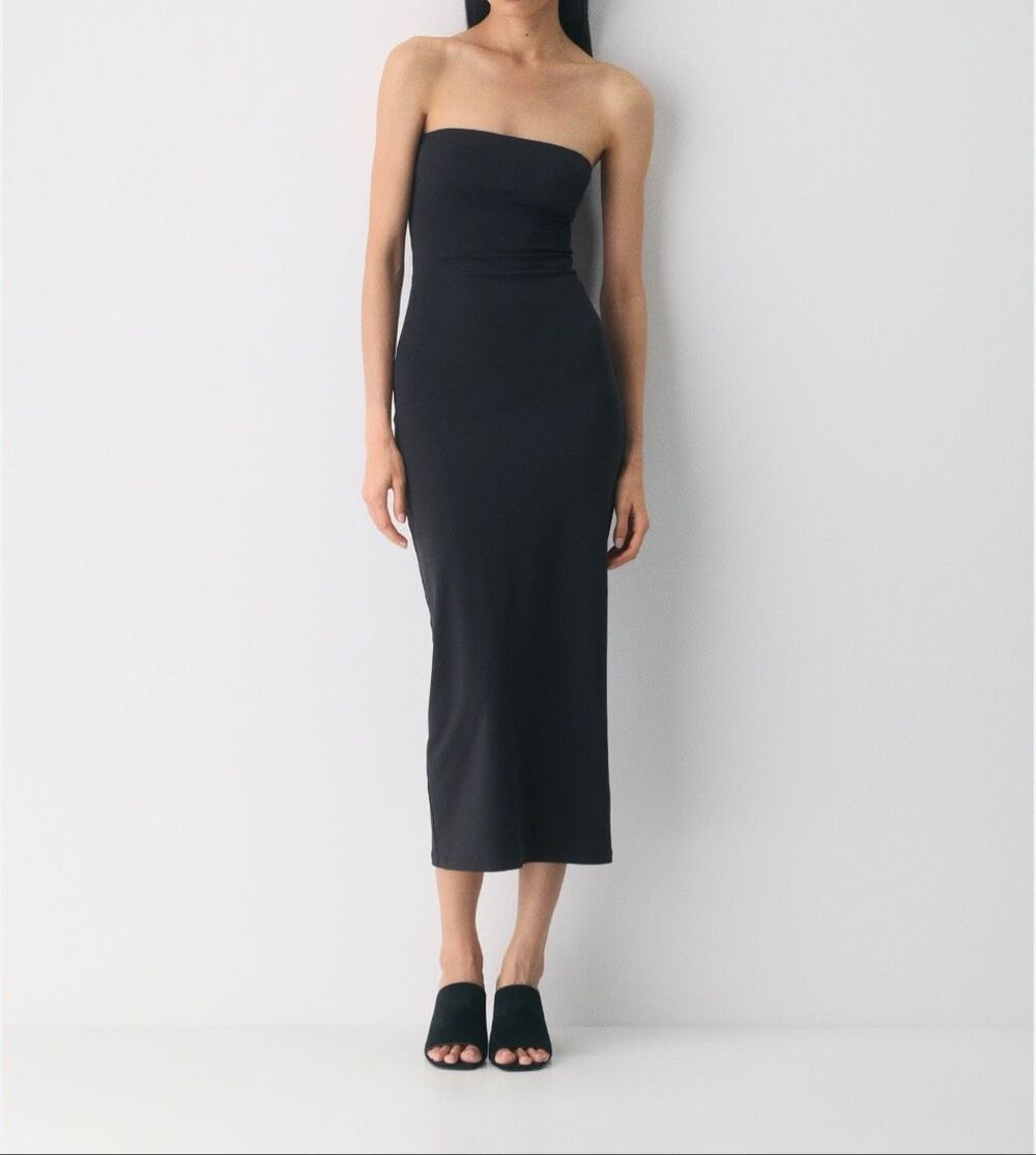 Aritzia | Dresses | Aritzia 98 Contour Enrapture Maxi Tube Dress Black Xl Nwot